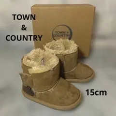 TOWN & COUNTRY【15cm】キッズ ブーツ ムートン ベージュ 冬のサムネイル
