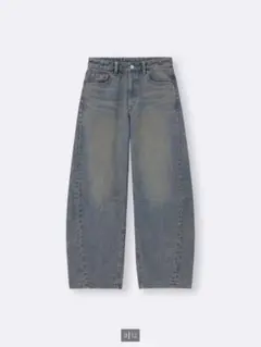 GU バレルレッグジーンズ S 67ブルー