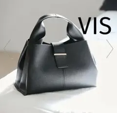 VIS ビス　フロント金具エアリーソフトバッグ　ハンドバッグ　黒　大人可愛いのサムネイル