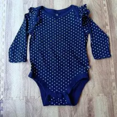 baby GAP ネイビー ドットロンパース 6-12ヶ月