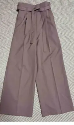GU 薄紫 ウエストリボン付き ワイドパンツ　春夏
