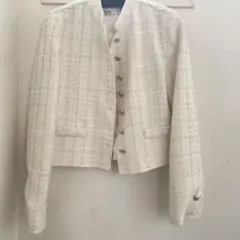 ZARA ツイードジャケット XS ホワイト