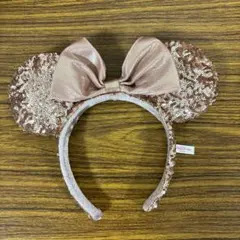 ミッキー耳カチューシャ ピンク系 スパンコール