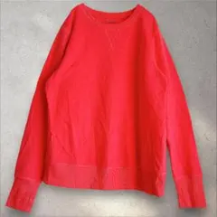 TEK GEAR【M】指穴付 スウェット トレーナー 裏起毛 鮮やかレッド 美品