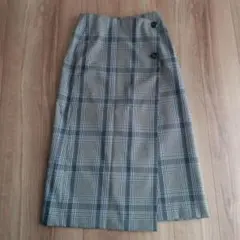 チェック柄タイトロングスカート