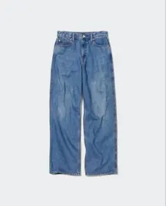 UNIQLO バギージーンズ 23 ブルー ワイドデニム レディース 春夏