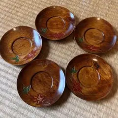 天然木 漆器 茶托 鉄仙 茶托セット