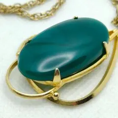 ビンテージ　K18GF刻印あり　グリーンオニキス　ネックレス