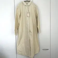 無印良品　洗いざらしブロード　レギュラーカラー長袖 シャツワンピース XL