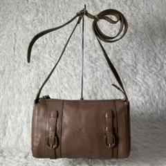 美品 Dakota ダコタ キューブ ショルダーバッグ レザー ゴールド金具