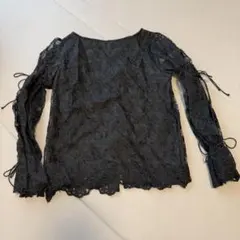レーストップス ブラック 長袖 ブラウス