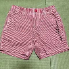 TOMMY HILFIGER 赤白ストライプハーフパンツ110cm