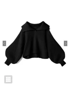 GRL ビッグカラードルマンスリーブニットトップス[mb1470] 黒