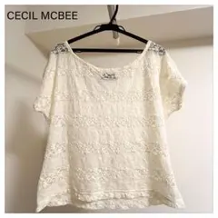美品　CECIL MCBEE セシルマクビー 総レースTシャツ M 送料込