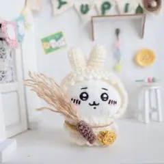 ＊ちいかわ お月見コーデ 白うさぎのワンP&すすき&お月様ポシェット3点セット＊