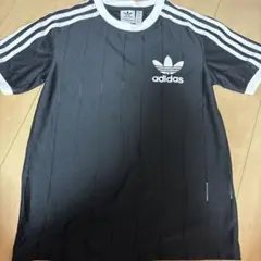 adidas ストライプ 半袖Tシャツ ブラック