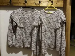 姉妹お揃い　ZARA 花柄長袖ブラウス 140cm.120
