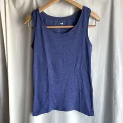UNIQLO ユニクロ スーピマコットン タンクトップ ネイビー ブルー M