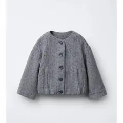 ZARAベビー 新品 フローラルテクスチャーシャツジャケット116 グレイッシュ