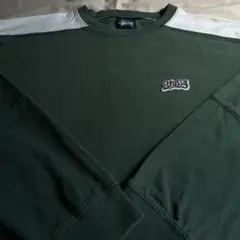 “2トーン” old stussy 紺タグ 刺繍ロゴ ロンT USA製 00s