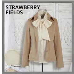 明日発送 日本製 ストロベリーフィールズ 上質スエード調ジャケット 卒入園 M茶