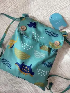 レインポンチョ　恐竜柄 ベビーレインコート ポーチ付き