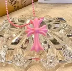 シリコンネックレス 男女兼用 クロス ネックレス 十字架 ラバー ピンク