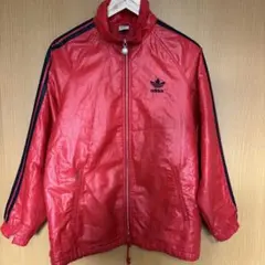 【希少】80s アディダス 西ドイツ製 デサント ナイロンジャケット 赤 S-M