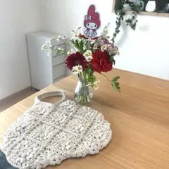 コットン糸　花モチーフ編み春夏ハンドメイドグラニースクエアバッグ