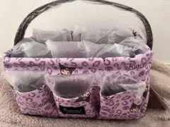 新品　Kuromi ヒョウ柄　仕切り付き収納ケース　日焼け　くろみ　サンリオ