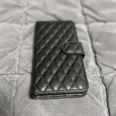 iPhone14pro手帳型ケース 黒　キルティングデザイン