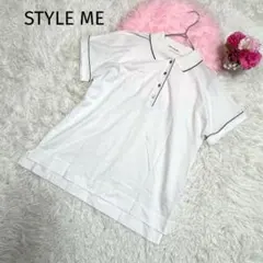 STYLE ME 東京スタイル バイカラー ポロシャツ【L】日本製 ネイビー×白のサムネイル