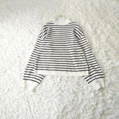 イーハイフンワールドギャラリー 長袖ボーダーニットセーター Fバルーン袖