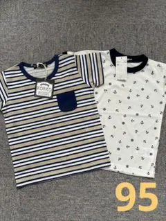 新品・タグ付き⭐︎ストライプ Tシャツ 2枚セット　　95サイズ