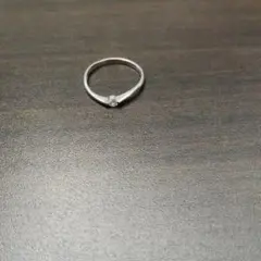 一粒石 シルバーカラー リング 指輪