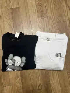 ［ガードマン着用 ］KAWS スウェット　size.M 白　黒 ※値下げ可のサムネイル