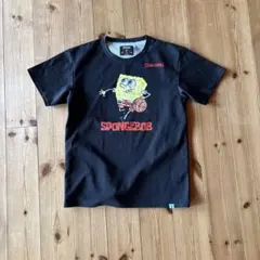 スポルディングバスケットTシャツ黒スポンジボブブラック150
