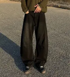 ☆未使用☆ YOLO バルーンデニムパンツ ☆ ブラックHA0101 Mサイズ