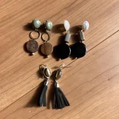 ピアスセット グリーン・ブラウン・ブラック