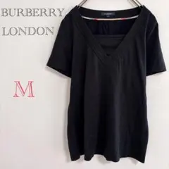 ◇ バーバリーロンドン【M】Tシャツ 半袖 ロゴ刺繍 ノバチェック シンプル