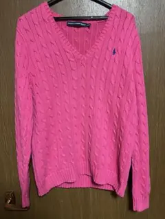 POLO RALPH LAUREN　ラルフローレン ケーブルニット　ピンク　XL