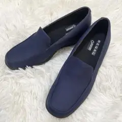 未使用級 REGAL 撥水加工 ゴアテックス レインパンプス ネイビー 22