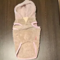 PIPI DOG フード付き犬服 ベージュとピンク