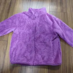 ユニクロ　パープル フリース ジップアップアウター90