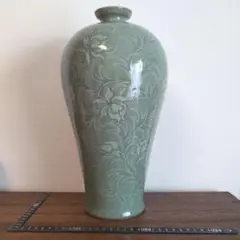 李朝　浄瓶　韓国　朝鮮　骨董品　青磁　高麗　花瓶　水指　水滴　古美術 Yahoo!オークション -「韓国青磁花瓶」の落札相場・落札価格