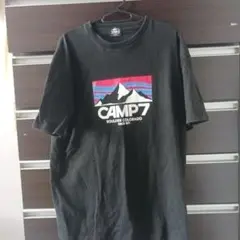 CAMP7 ブラック Tシャツ 山のグラフィックXLサイズ