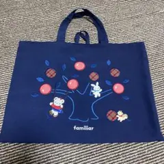 大人気 familiar 刺繍トートバッグ ネイビー 新品 未使用 - メルカリ