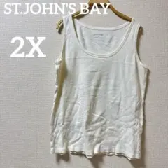 ⭐️早い者勝ち⭐️ST.JOHN'S BAY 【2X】 ホワイト タンクトップ