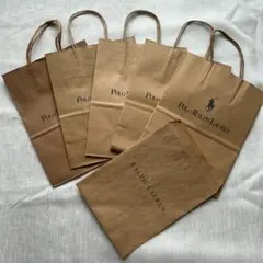 RALPH LAUREN 茶色ショッパー袋5枚・封筒1枚