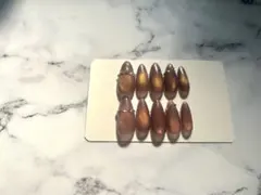 ゴールドブラウンアーモンド型ネイルチップ10個セット